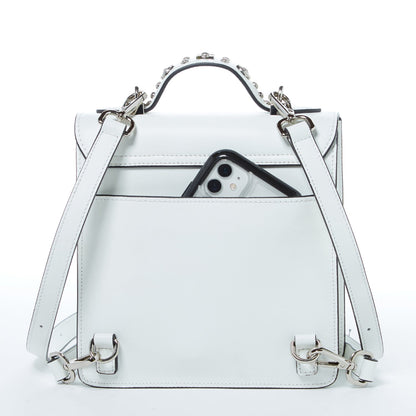 SUSU The Hollywood Backpack Leather Purse White - Stylemz