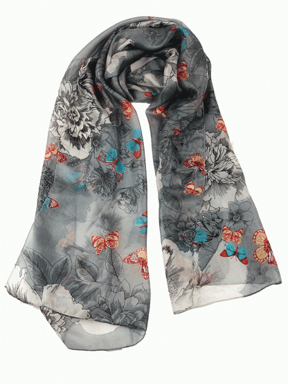 Grey Silk Scarf - Stylemz