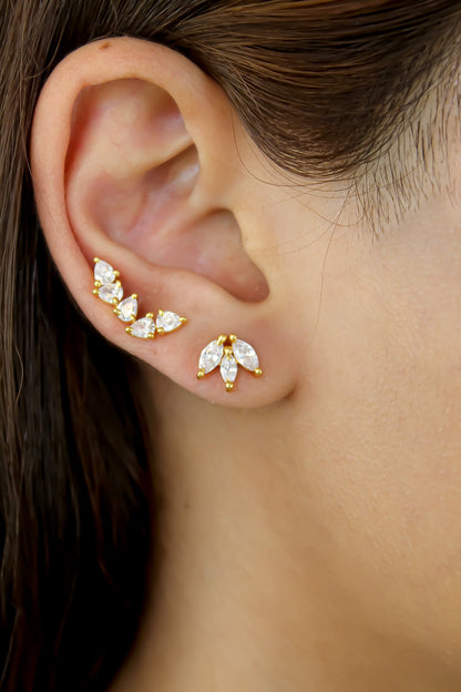 Fontana Earrings - 18K Gold-Plated with Zirconia Stones