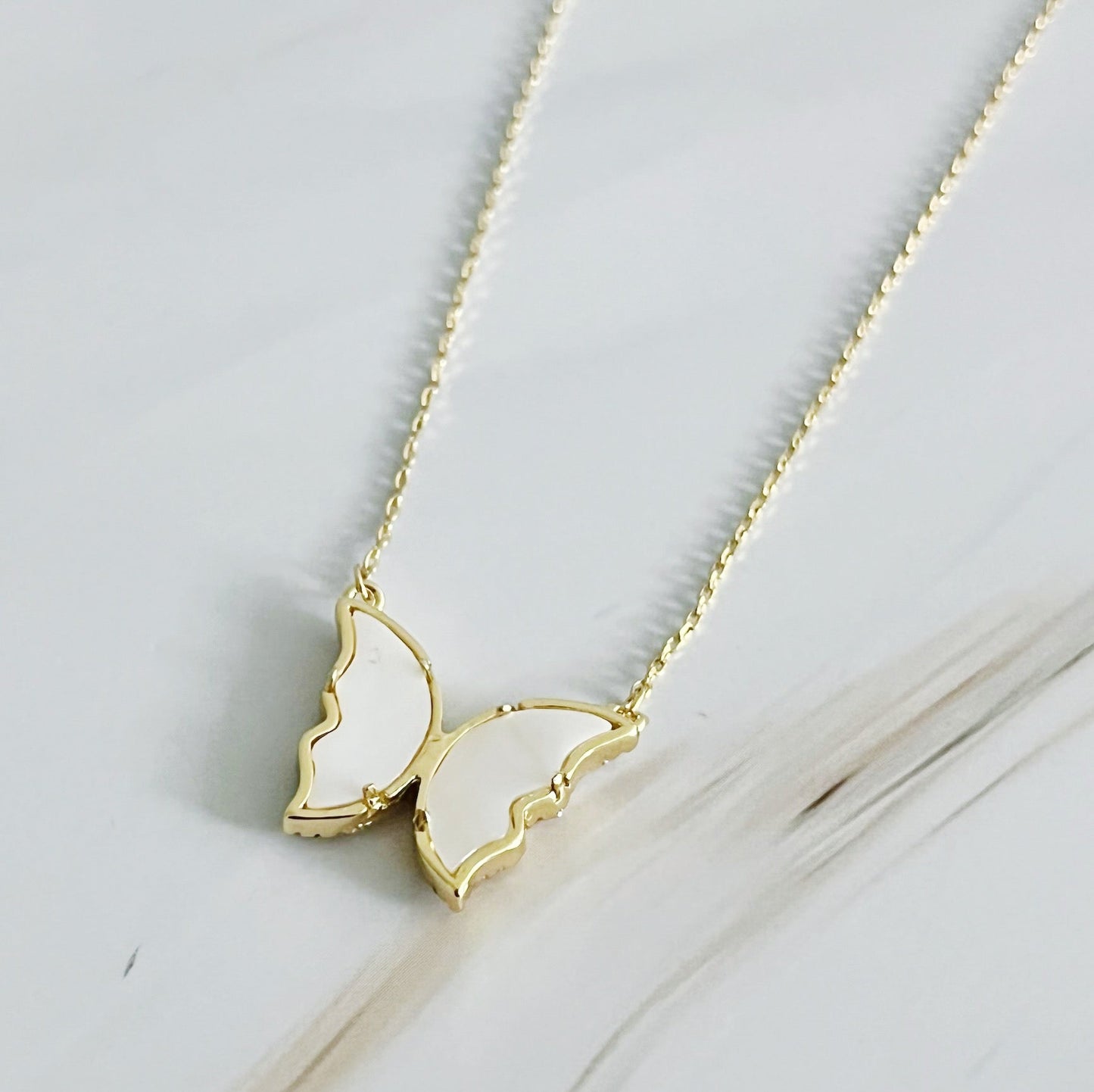 Vintage Glam Reversible Butterfly Necklace for Elegance