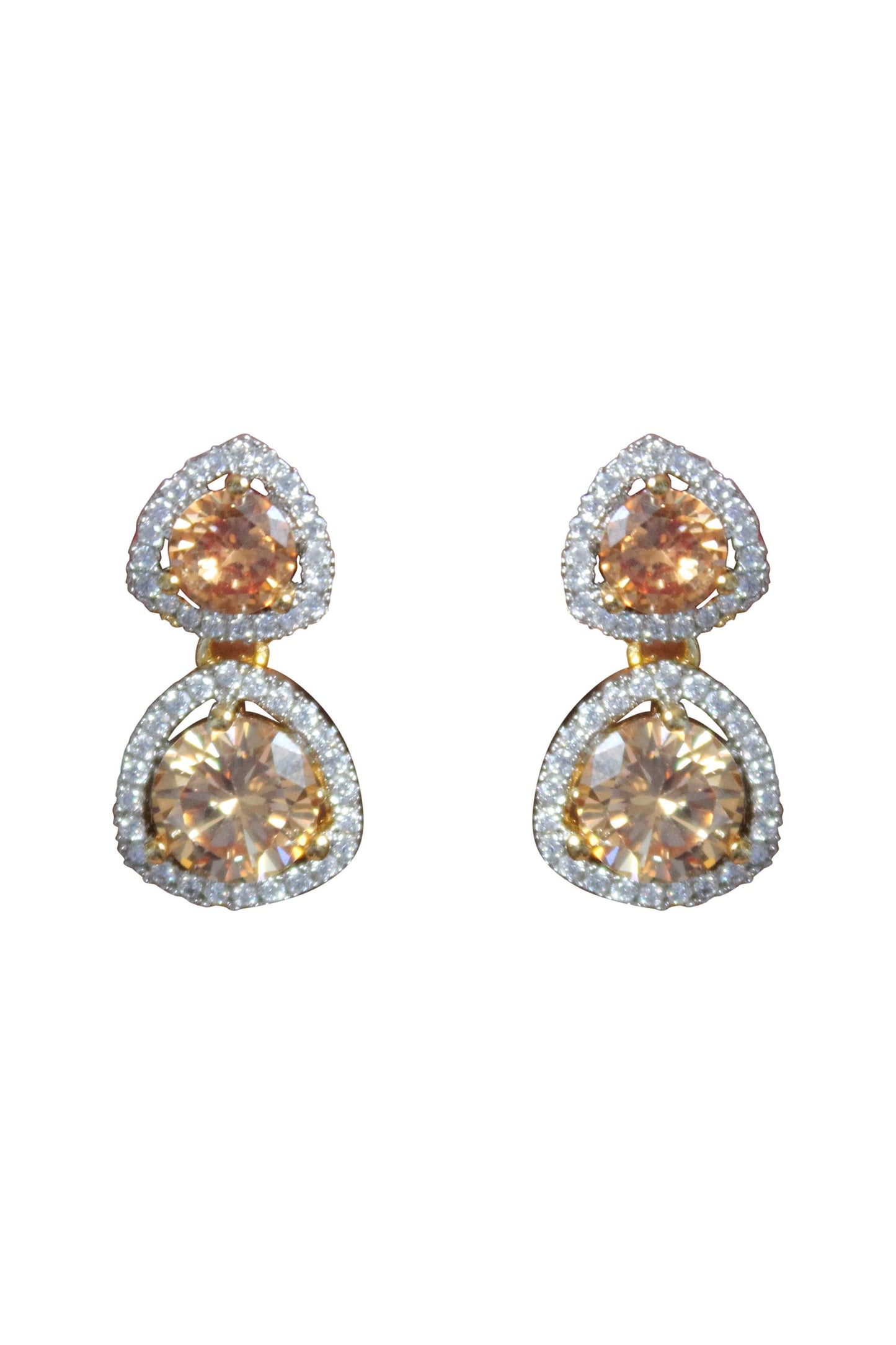 Nikobar Stone Earrings with Gold Plating and Crystals