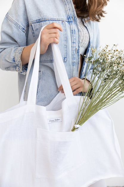 Grey Linen Beach Bag for Stylish Summer Adventures