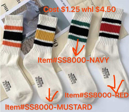 Classic Striped Socks in Trendy Color Combinations