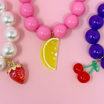 Color Bauble Sweet Fruit Lovely Necklace for Fun Style