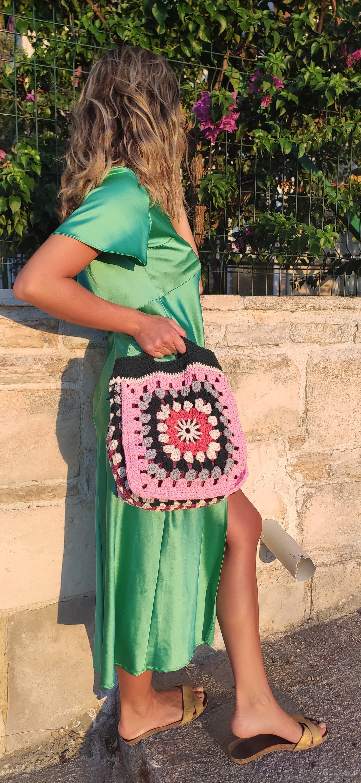 Petrol Color Handmade Eco-Friendly Cotton Crochet Bag