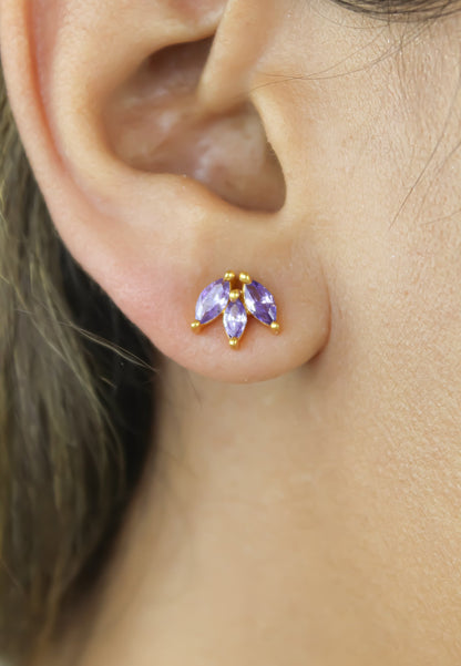 Fontana Earrings - 18K Gold-Plated with Zirconia Stones