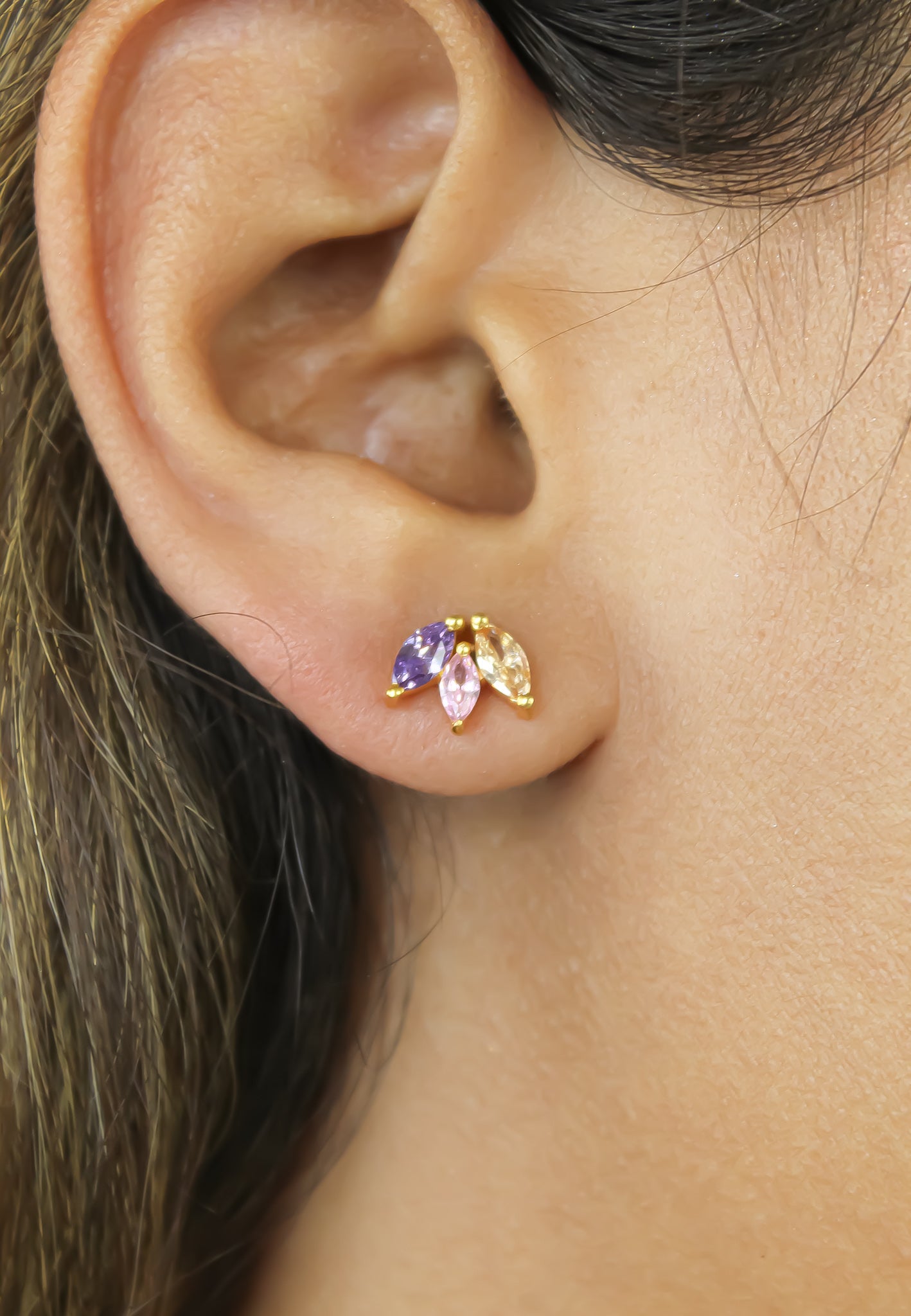 Fontana Earrings - 18K Gold-Plated with Zirconia Stones