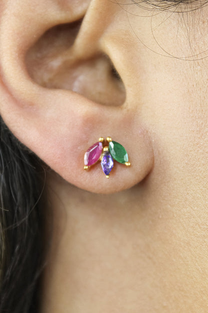 Fontana Earrings - 18K Gold-Plated with Zirconia Stones