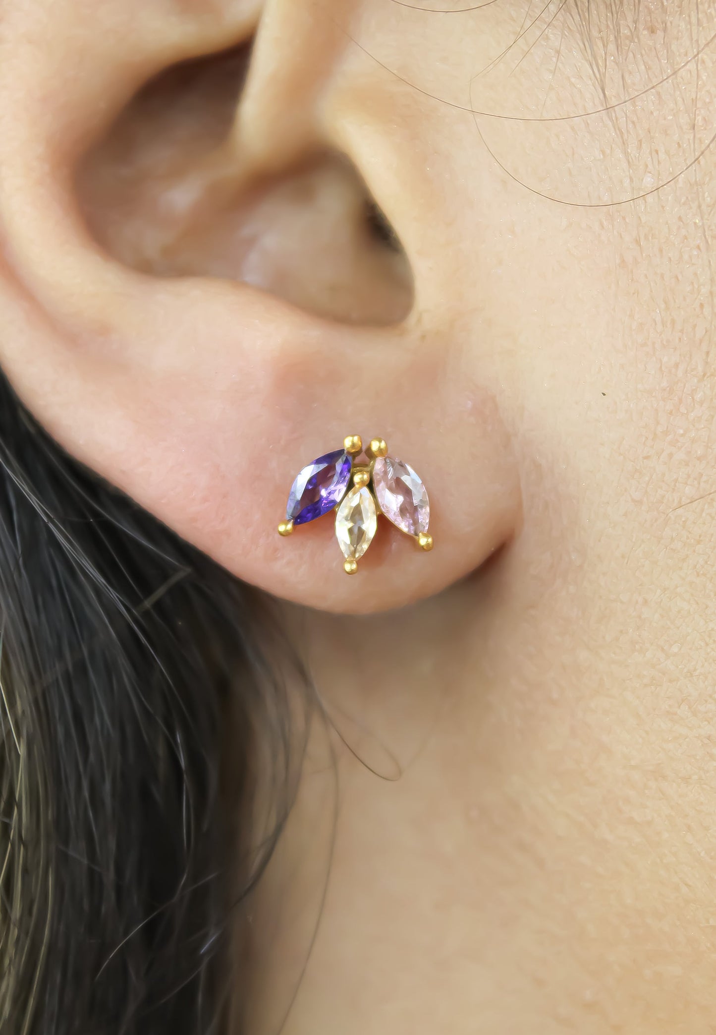 Fontana Earrings - 18K Gold-Plated with Zirconia Stones