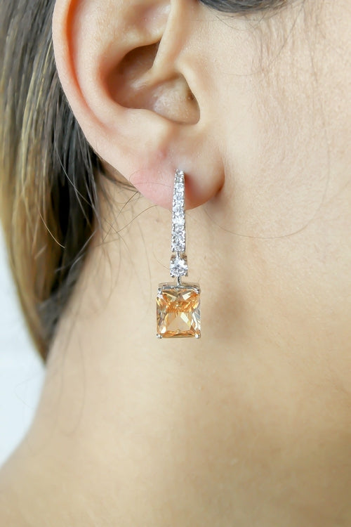 Benares Earrings with Zircons for Everyday Elegance