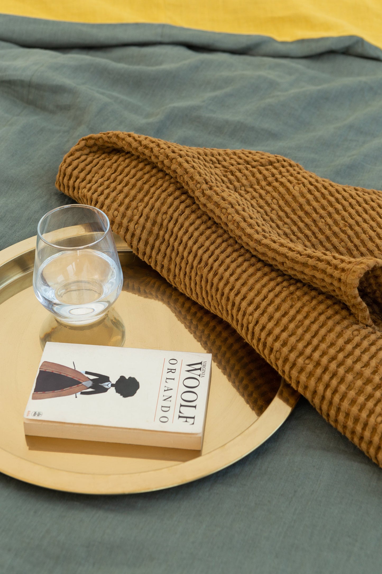 Amber Waffle Linen Towel for Ultimate Bathing Luxury