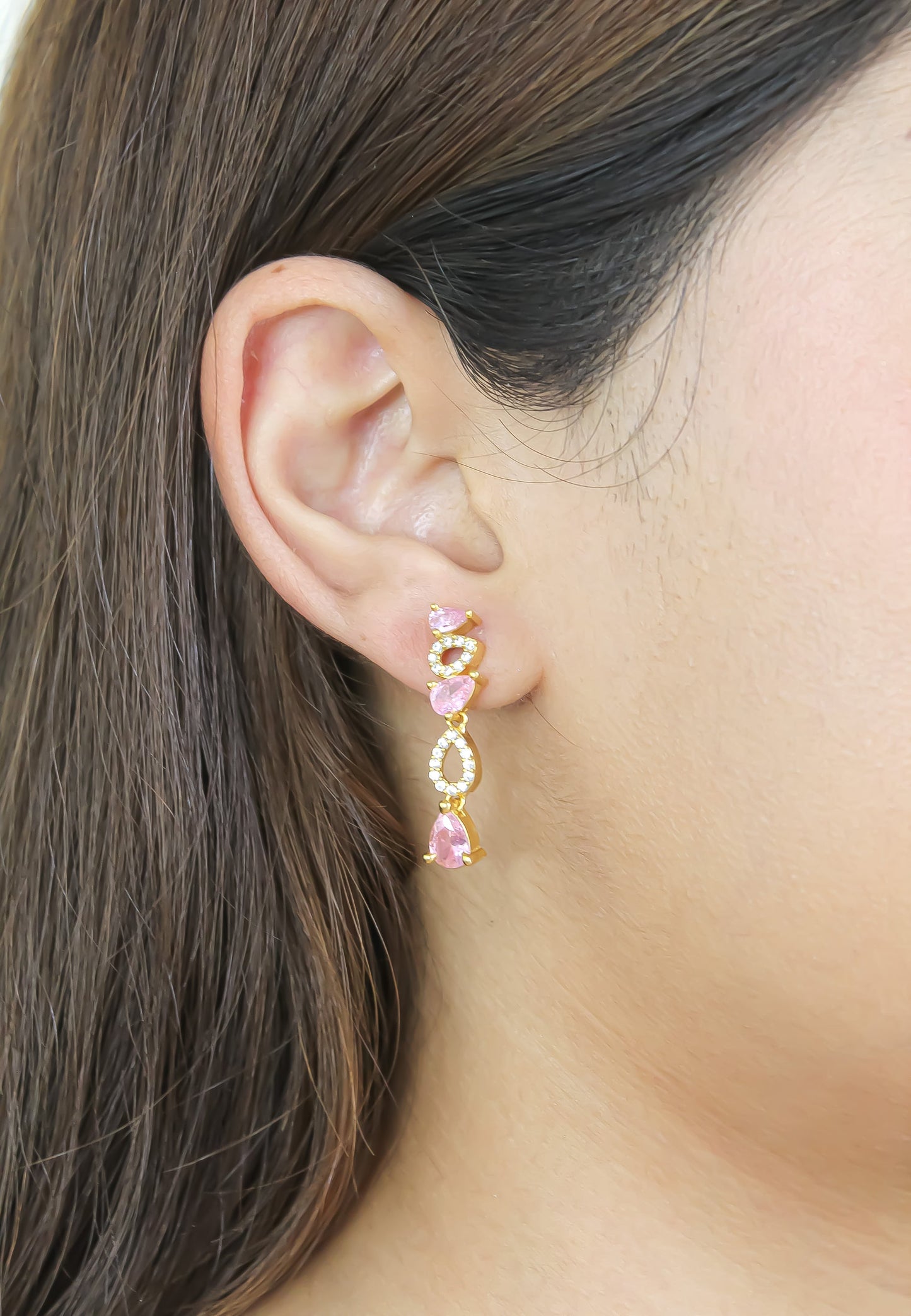 Florence Earrings - 18K Gold-Plated with Zirconia Stones