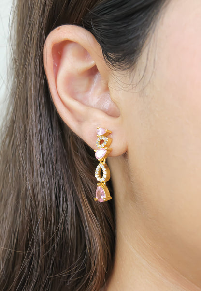 Florence Earrings - 18K Gold-Plated with Zirconia Stones