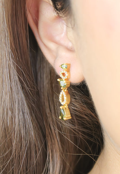 Florence Earrings - 18K Gold-Plated with Zirconia Stones