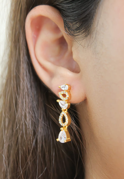 Florence Earrings - 18K Gold-Plated with Zirconia Stones