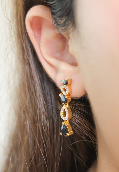 Florence Earrings - 18K Gold-Plated with Zirconia Stones