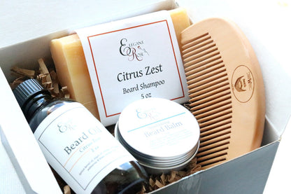 Gift for Him Beard Grooming Kit with Oil and Comb