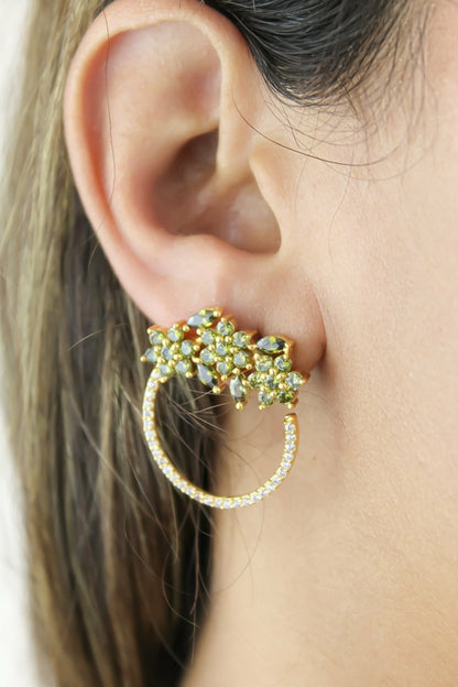 Golden Salamander Earrings with Zirconia Stones and Gold Plating