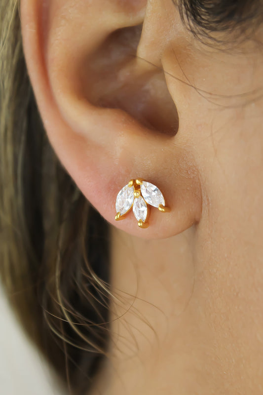 Fontana Earrings - 18K Gold-Plated with Zirconia Stones