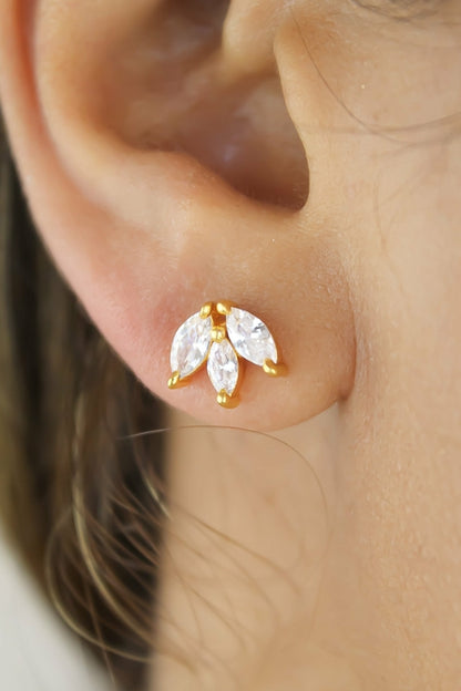 Fontana Earrings - 18K Gold-Plated with Zirconia Stones