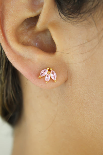 Fontana Earrings - 18K Gold-Plated with Zirconia Stones