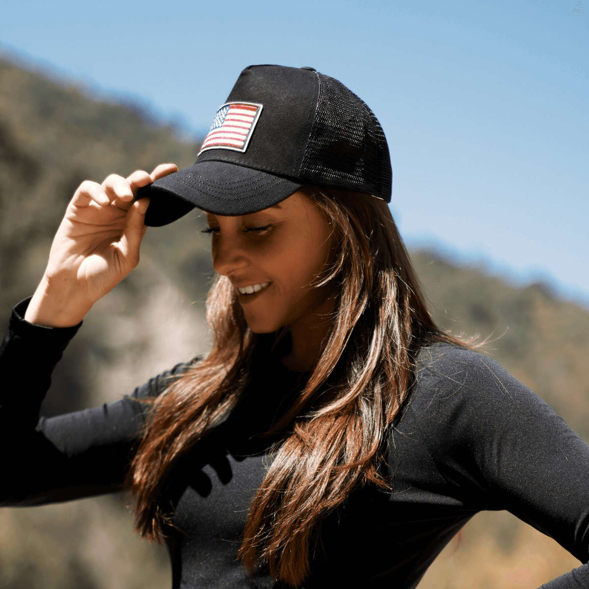 American Flag Trucker Hat With Adjustable Strap for All