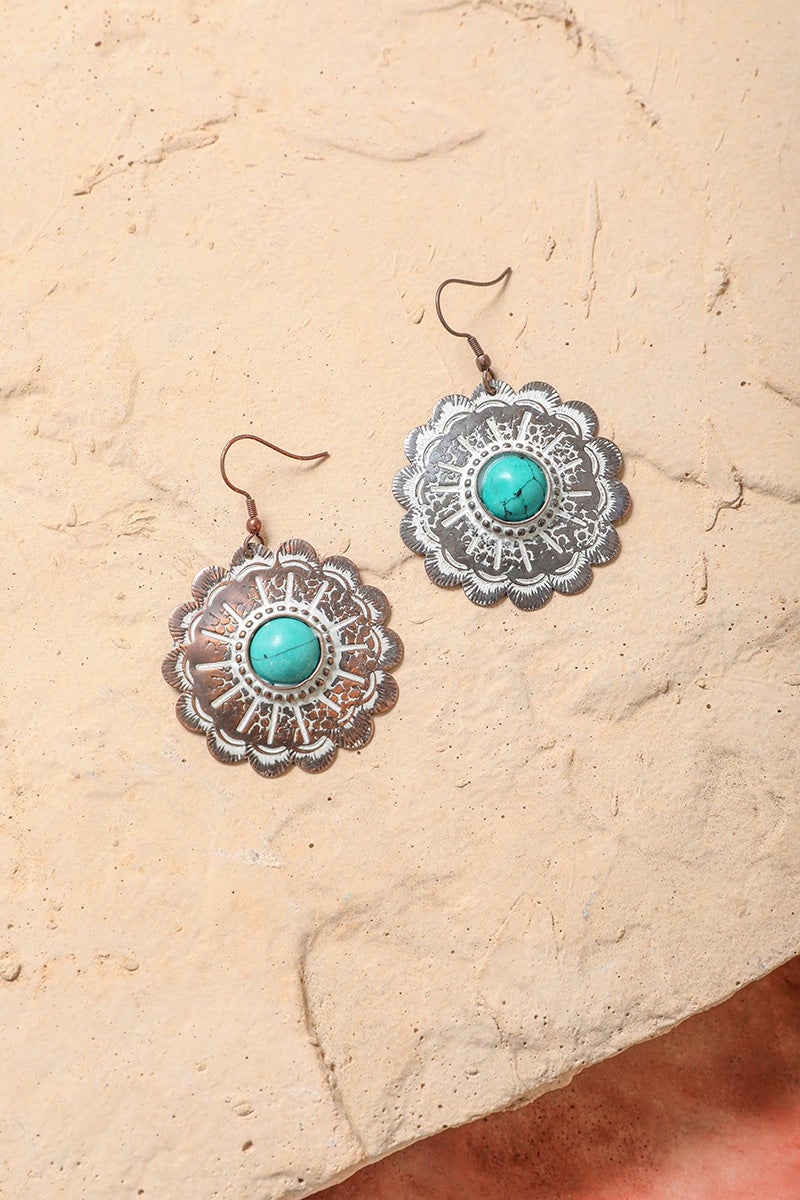 Rustic Flower Power Drop Earrings for Vintage Style