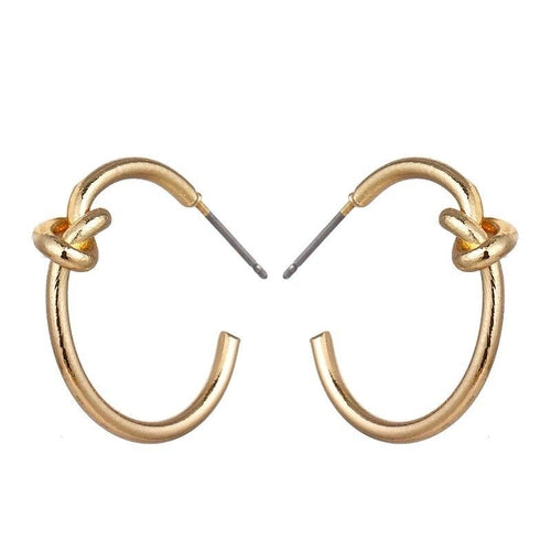 Knot Hoop Earrings - Elegant Gold Plated Fashion Jewelry