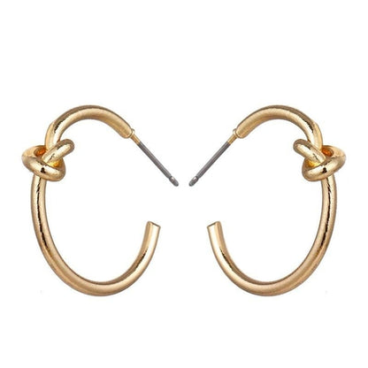 Knot Hoop Earrings - Elegant Gold Plated Fashion Jewelry