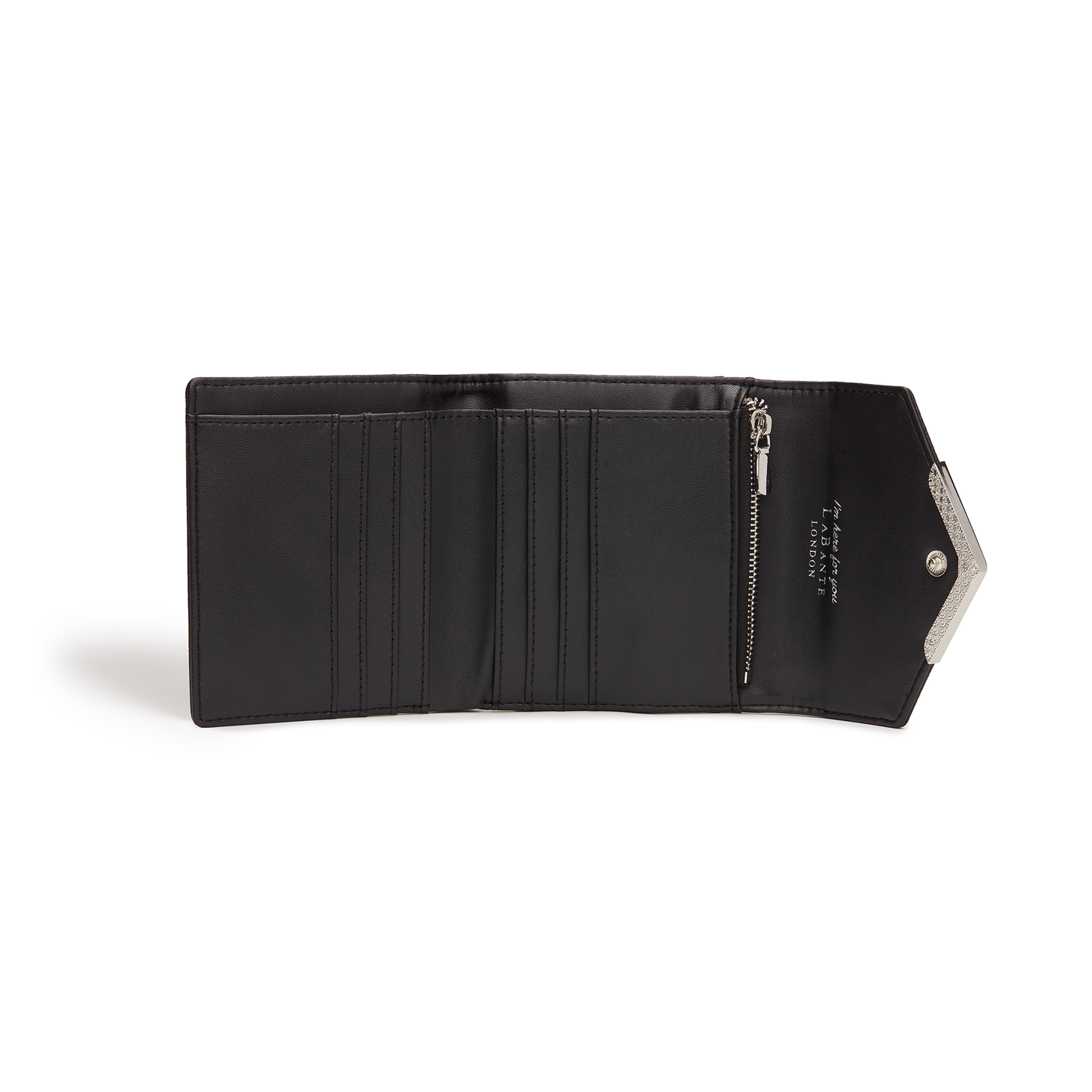 Black - Diana Small Vegan Bifold Wallet with Card Slots