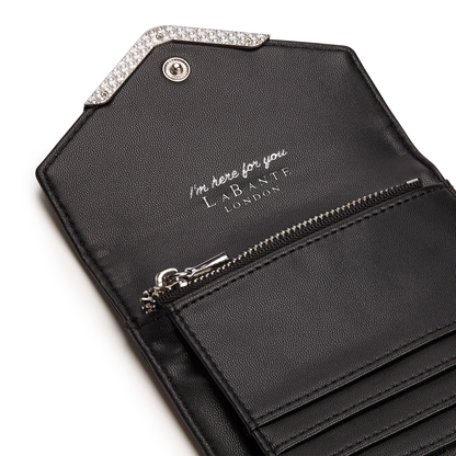 Black - Diana Small Vegan Bifold Wallet with Card Slots