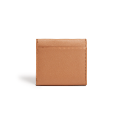 Brown - Diana Small Vegan Bifold Wallet with Saffiano Finish