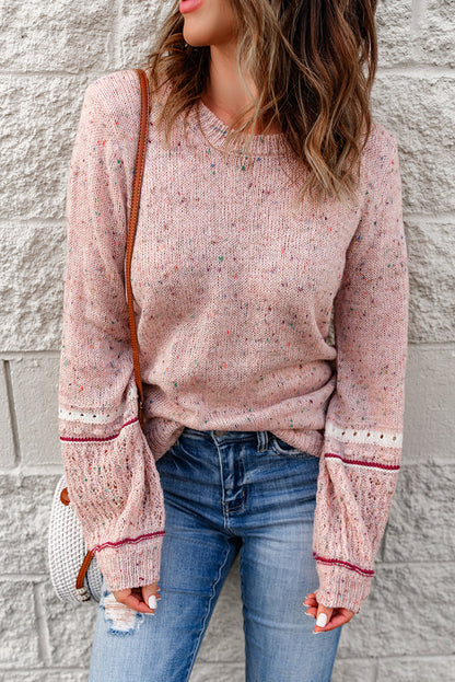 Noelle Detail Patterned Sleeve Sweater for Effortless Style