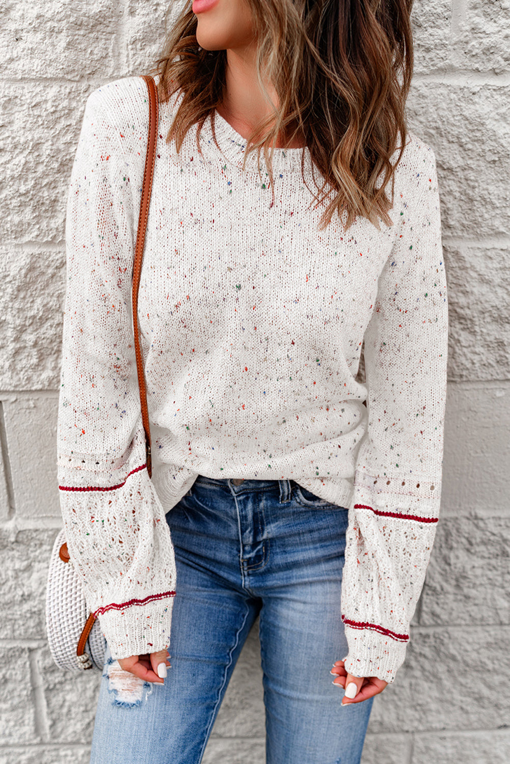 Noelle Detail Patterned Sleeve Sweater for Effortless Style