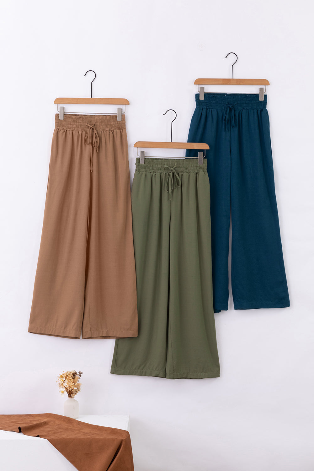 Kenzie Drawstring Elastic Waist Wide Leg Pants for Comfort