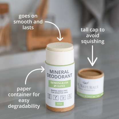 Mineral Deodorant (2-Pack) Full-Size for Sensitive Skin