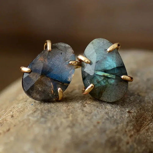 Labradorite Stud Earrings - Stylemz