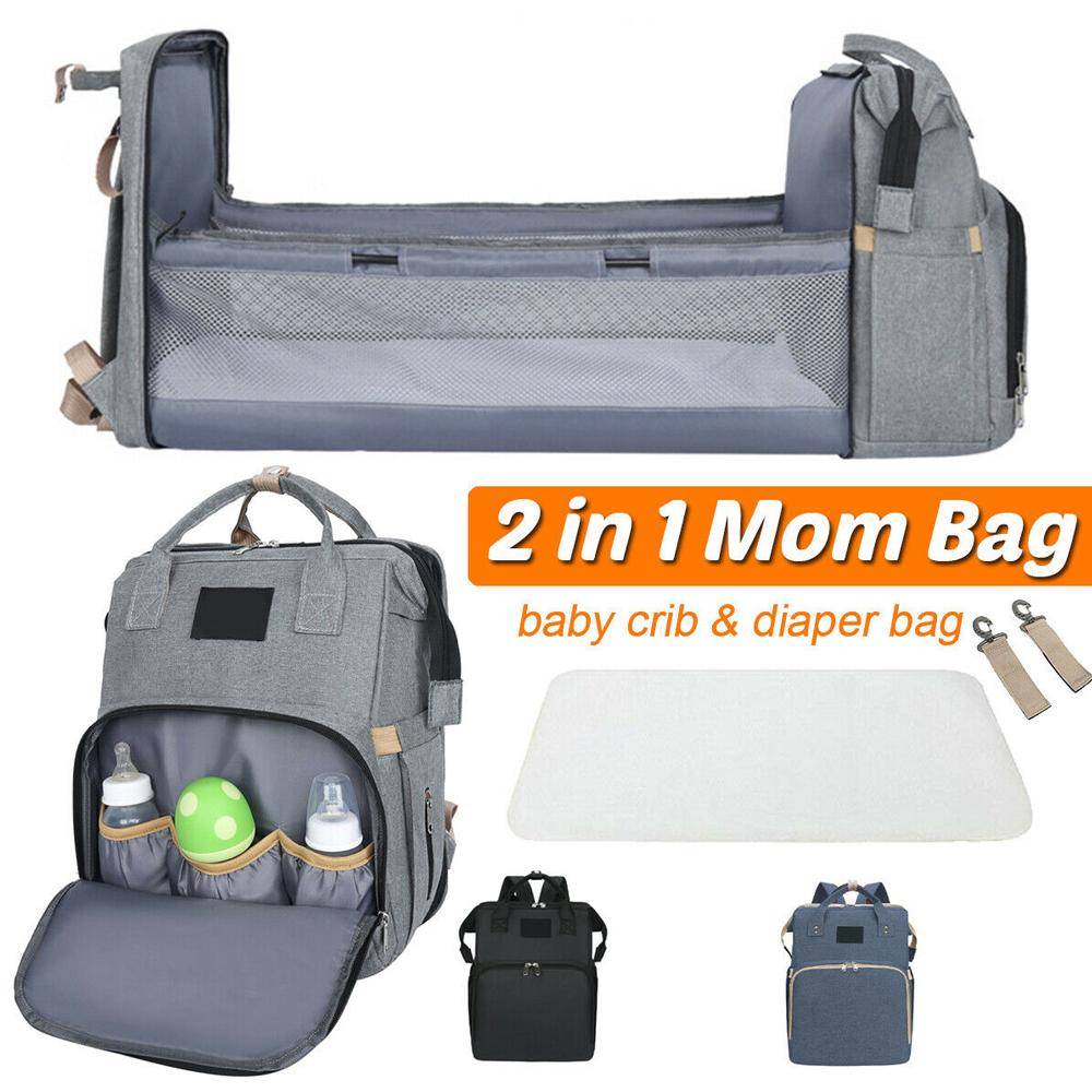 Stroller Diaper Bag with Baby Bed for On-the-Go Comfort