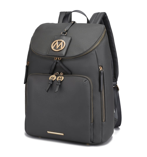 Angela Large Backpack Vegan Leather with Gold Accents