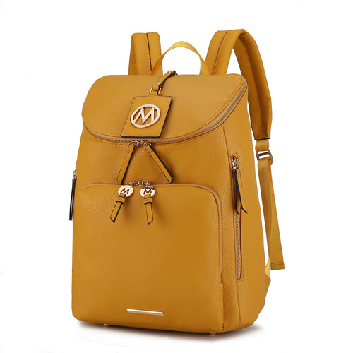 Angela Large Backpack Vegan Leather with Gold Accents