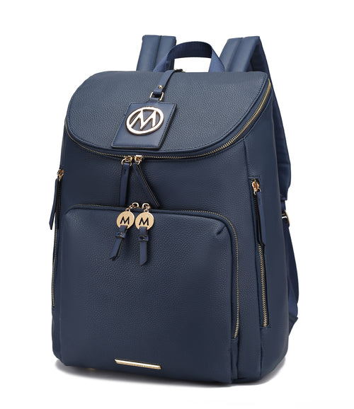 Angela Large Backpack Vegan Leather with Gold Accents