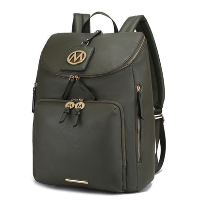 Angela Large Backpack Vegan Leather with Gold Accents