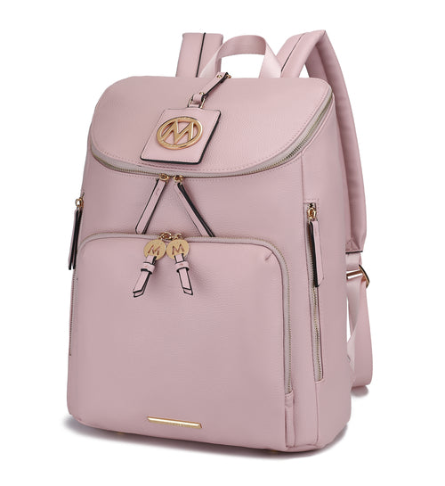 Angela Large Backpack Vegan Leather with Gold Accents