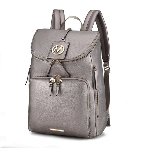 Angela Large Backpack Vegan Leather with Gold Accents