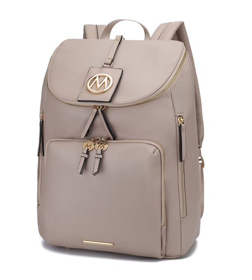 Angela Large Backpack Vegan Leather with Gold Accents