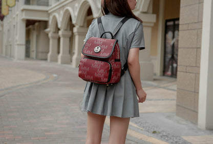 Drea Signature Backpack with Gold Hardware and Pockets