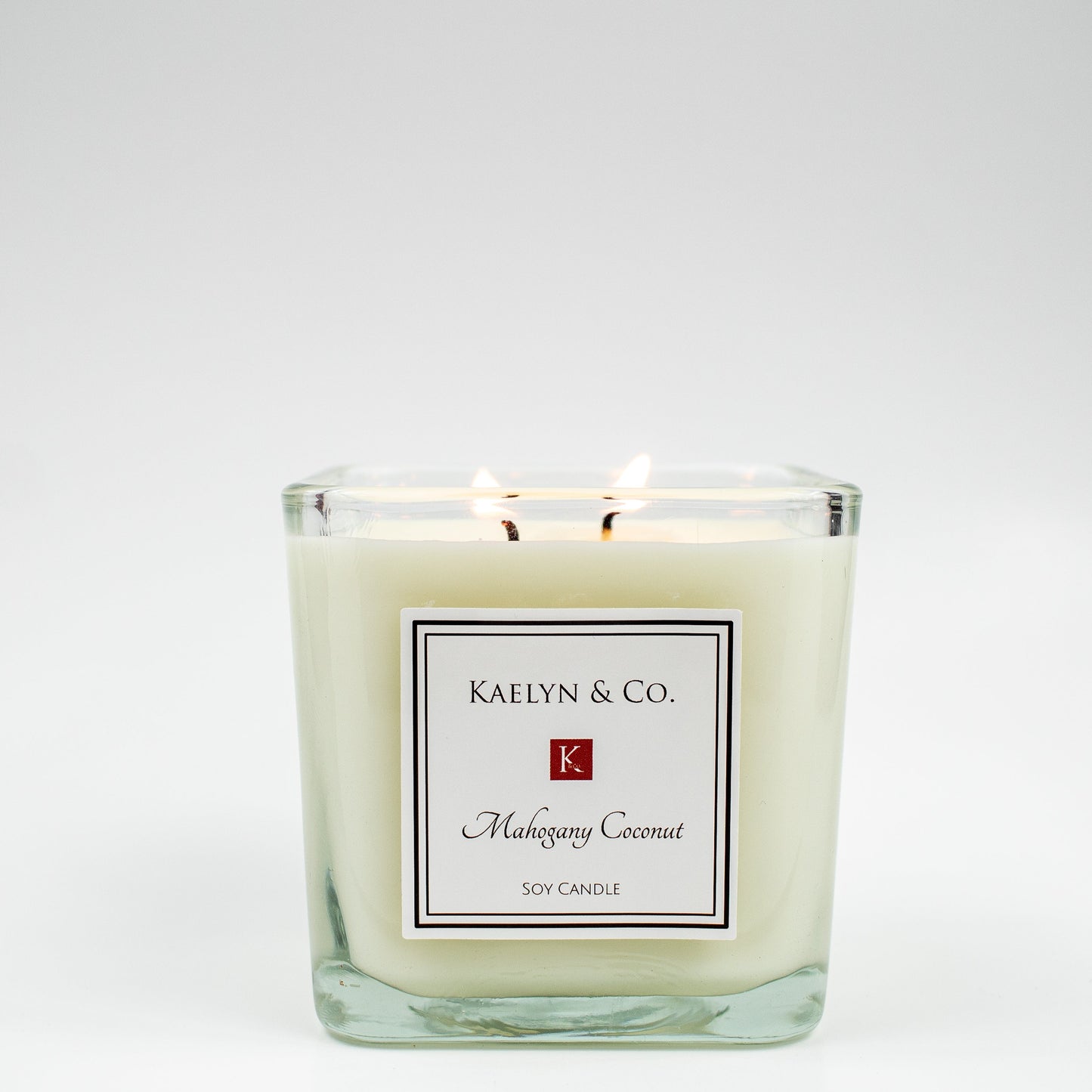 Mahogany Coconut Medium Cube Candle for Elegant Home Ambiance