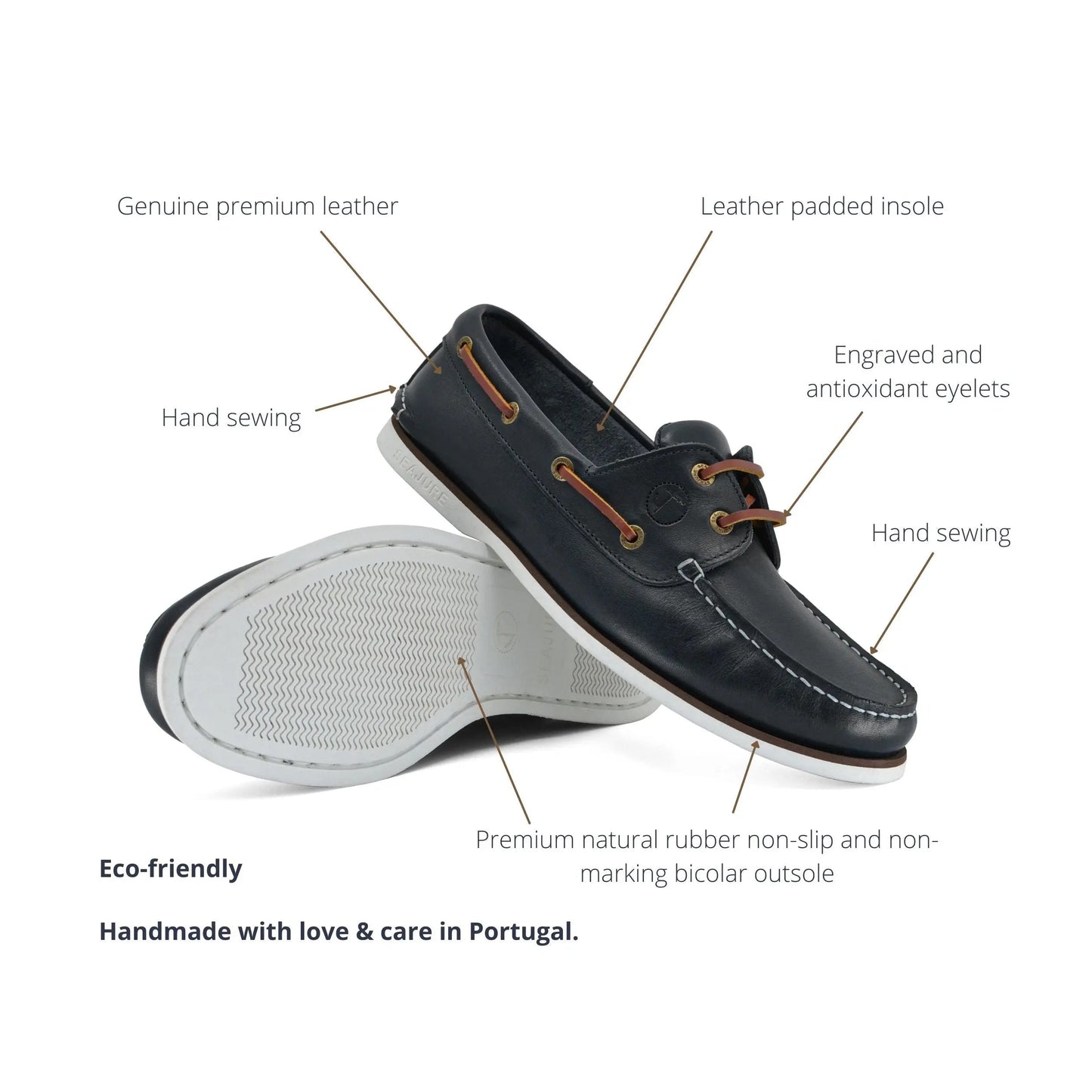 Men Boat Shoe Zlatni - Handmade Comfort for Nautical Style