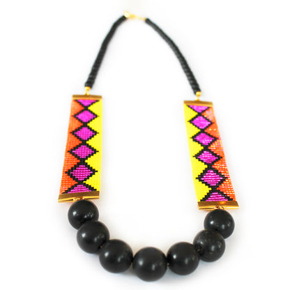 Miami Nights Necklace - Orange Beaded Statement Jewelry