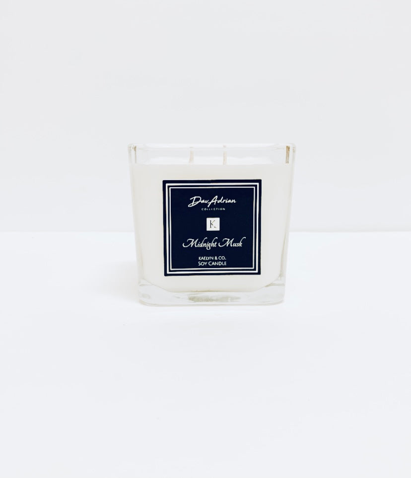 DavAdrian Collection Midnight Musk Medium Cube Candle 11oz